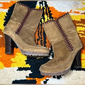 Boho Babe, BIVIEL, contrast stitch, suede mid calf boot!!